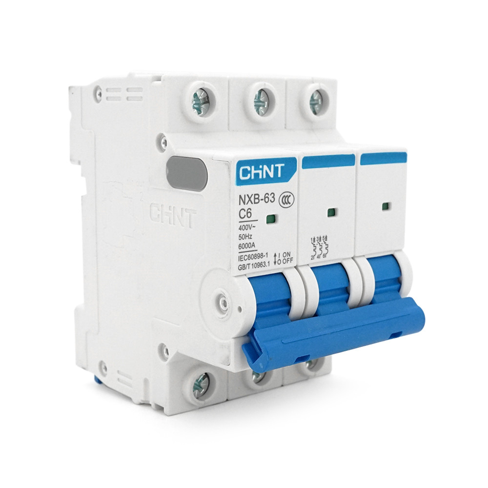 Автоматичний вимикач змінного струму CHINT NXB-63 3P C6, 6A, фото 1