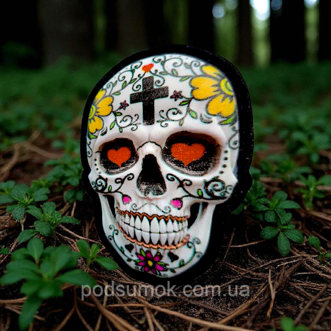 Шеврон ПВХ 3D ЧЕРЕП МІСТИЧНИЙ 16 на липучці для велкро патч гумовий, фото 1