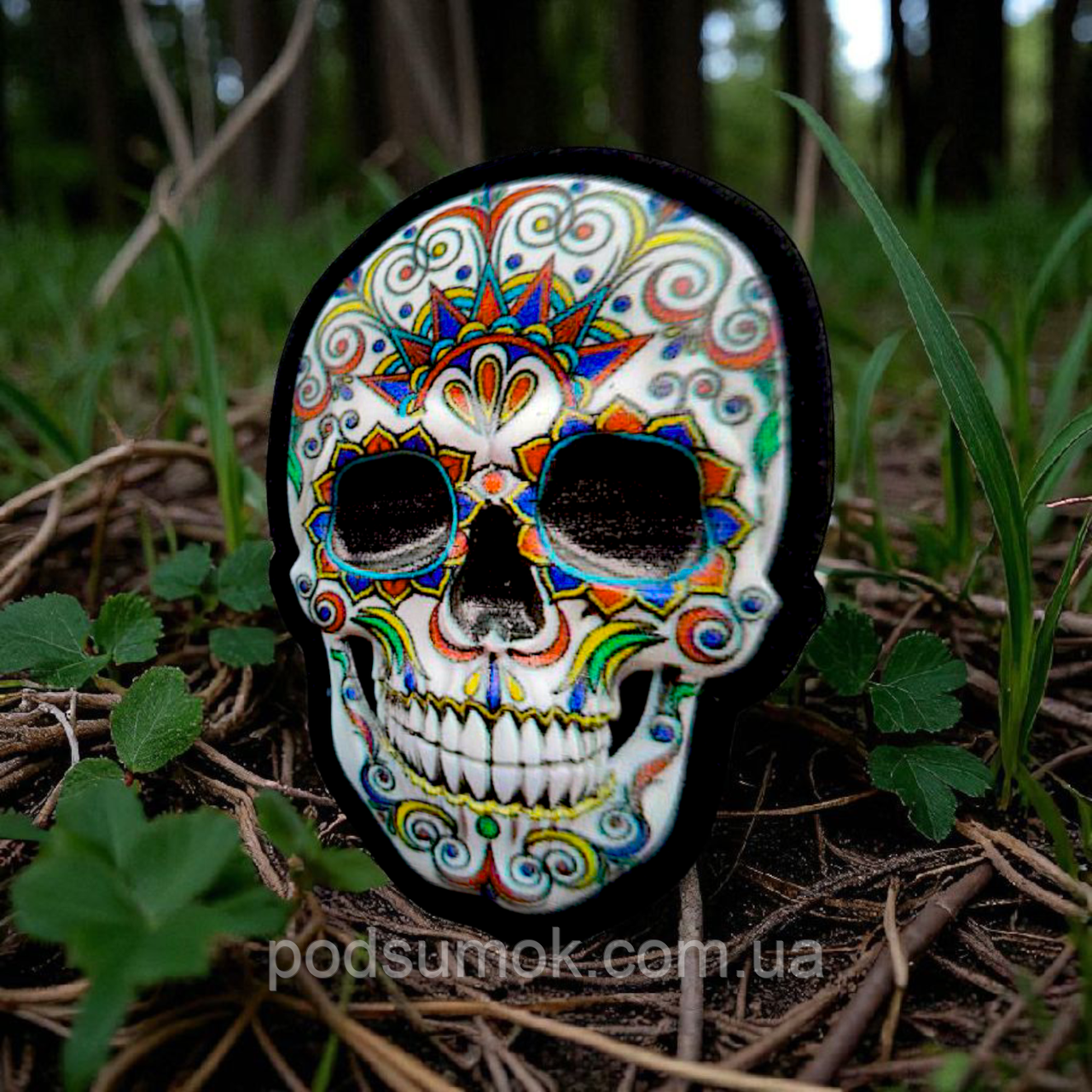 Шеврон ПВХ 3D ЧЕРЕП МІСТИЧНИЙ 18 на липучці для велкро патч гумовий, фото 1