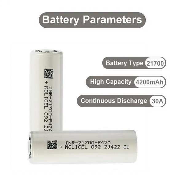 Акумулятор Molicel 21700 P42A, 4200mAh, 30A, Li-Ion