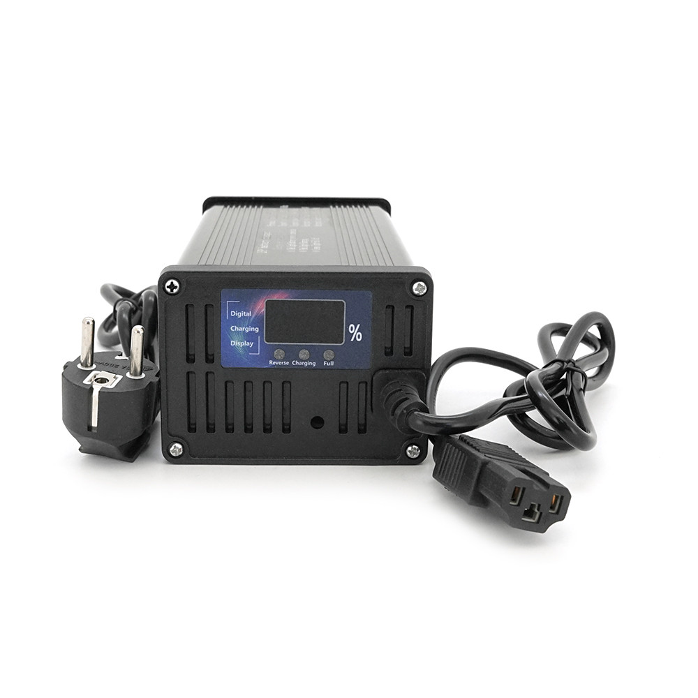 Зарядний пристрій для акумуляторів LiFePo4 48V(58,4V),16S,10A, штекер Triangle plug (T-tipe/C13/IEC). індикація, 220х122х86mm,, фото 1