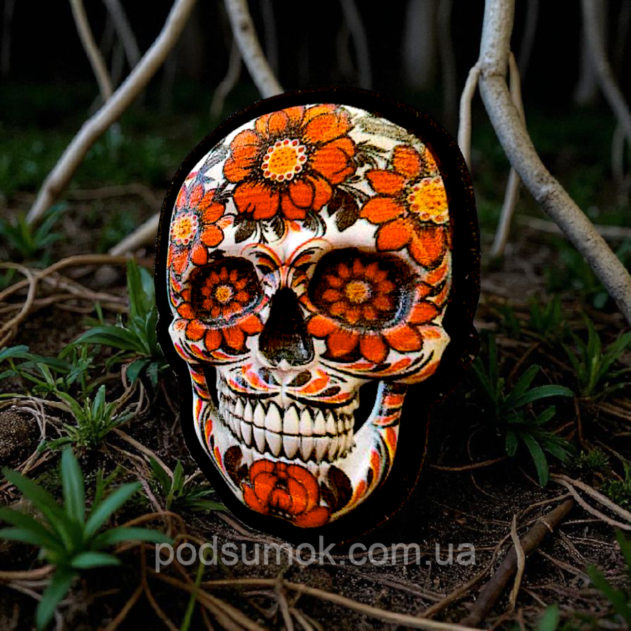 Шеврон ПВХ 3D ЧЕРЕП МІСТИЧНИЙ 20 на липучці для велкро патч гумовий, фото 1