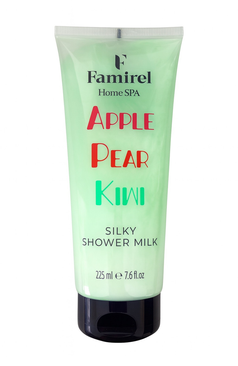 Шовкове молочко для душу Famirel Ківі, груша та яблуко 225мл, фото 1