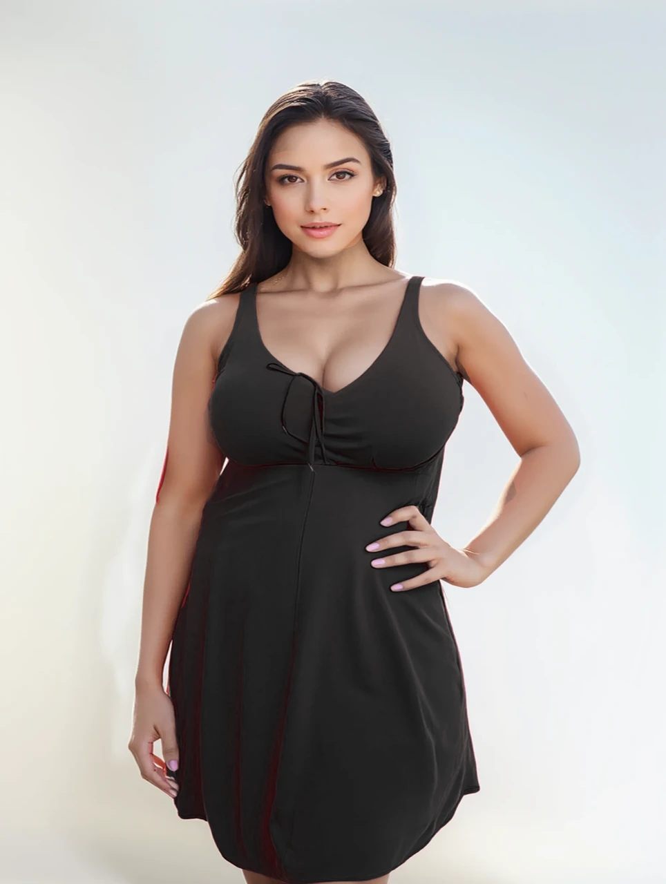 Купальник-платье с шортами 7550 Fuba Дарья черный(В НАЛИЧИИ ТОЛЬКО 60 62 64 66 68 УКР р-ры)