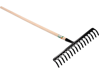 Граблі садові FLO 16 зубів з ручкою