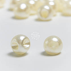 Ґудзики-перлинки ванільного кольору на півніжці, діаметр 8 мм