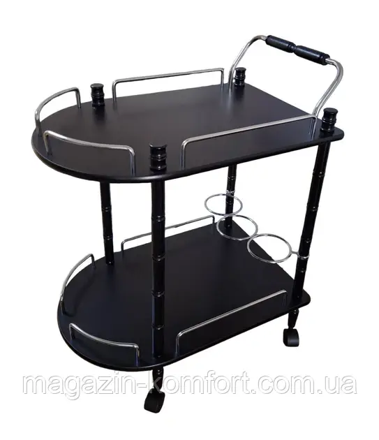 Сервірувальний столик SC-5512 на коліщатках. чорного кольору, фото 1