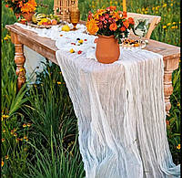 Раннер скатерть белая на стол 300*90см дорожка на стол, декор стола