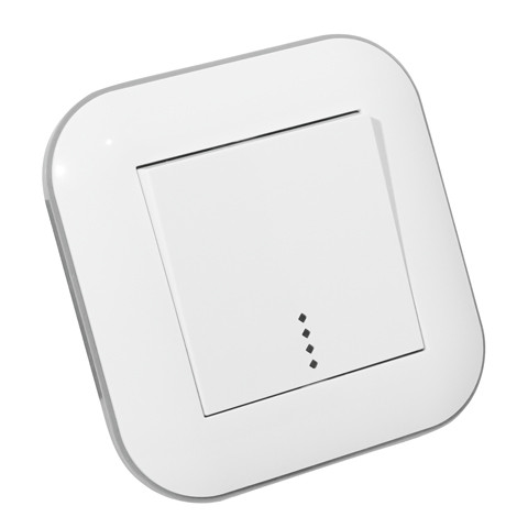 Вимикач 1-клавішний з підсвіткою LOFT білий + сірий