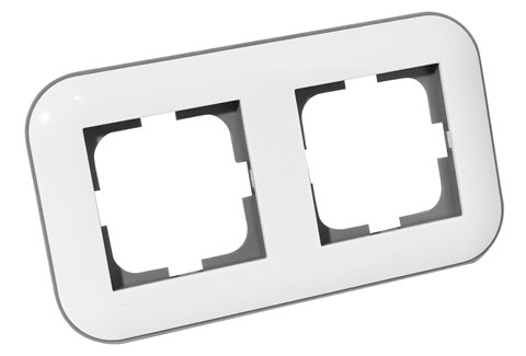 Рамка 2-а LOFT білий + сірий