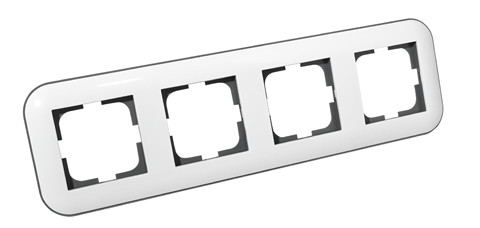 Рамка 4-а LOFT білий + сірий