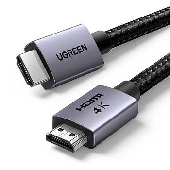 Кабель HDMI 2.0 для телевізора монітора UGREEN HD153 4K60Hz 2K144Hz 3 метри (сірий)