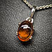 Кулон із природним гранатом гесонітом помаранчовим гранатом овальна підвіска, фото 4