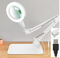Лампа лупа настільна біла