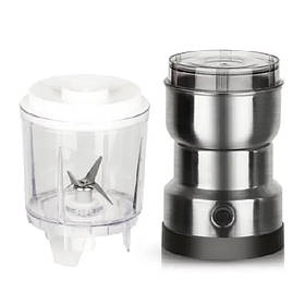 Кавомолка-блендер електрична Domotec MS-7126 2в1 220V 300W Silver (3_07089)