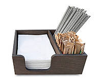 Барний органайзер для серветок та цукру (№7) 22х14х8 см, коричневий