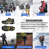Grectek GT10 Легкі льодоступи-кішки для взуття, протиковзкі накладки для снігу та льоду(розмір М), фото 5