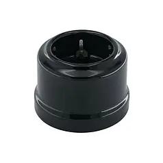 Розетка керамічна накладна із заземленням ретро чорний CSO.GR.35