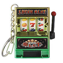 Брелок-іграшка у вигляді грального автомата однорукий бандит (зелений)