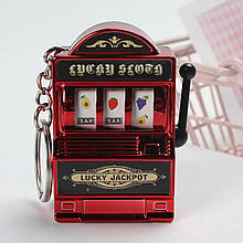 Брелок-іграшка у вигляді грального автомата однорукий бандит (червоний)