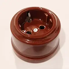 Розетка керамічна накладна із заземленням ретро коричневий CSO.GR.30