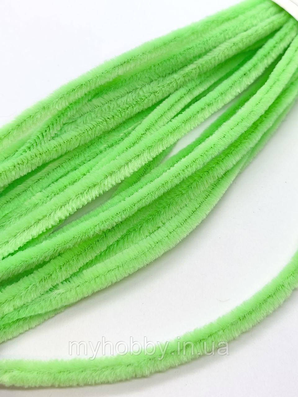 Синелька +-20шт Світло зелена  -пухнастий дріт, фото 1