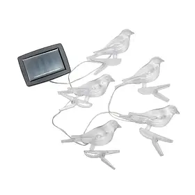Вулична гірлянда RIAS "Пташки" із сонячною панеллю 5 ламп Білий (3_06839)
