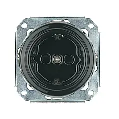 Механізм розетки прихованого монтажу RE керамічна із заземленням ретро чорний CSO.IN.GR.35