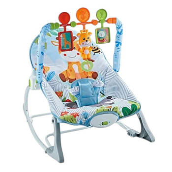 Заколисуючий шезлонг дитячий (мелодії, дуга з підвісками, вібрація) 69897