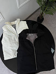Базова жіноча тепла стильна укорочена жилетка осінь безрукавка плащівка спортивний жилет на блискавці