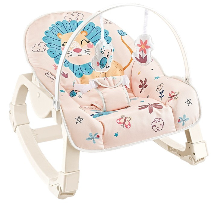 Заколисуючий шезлонг дитячий (вібрація, дуга з підвісками, регулювання положення) YK 7007 E