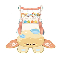 Килимок ігровий-ходунки 2в1 (піаніно, підсвічування, пісні, казки, підвіски, пульт управління) RT 7205