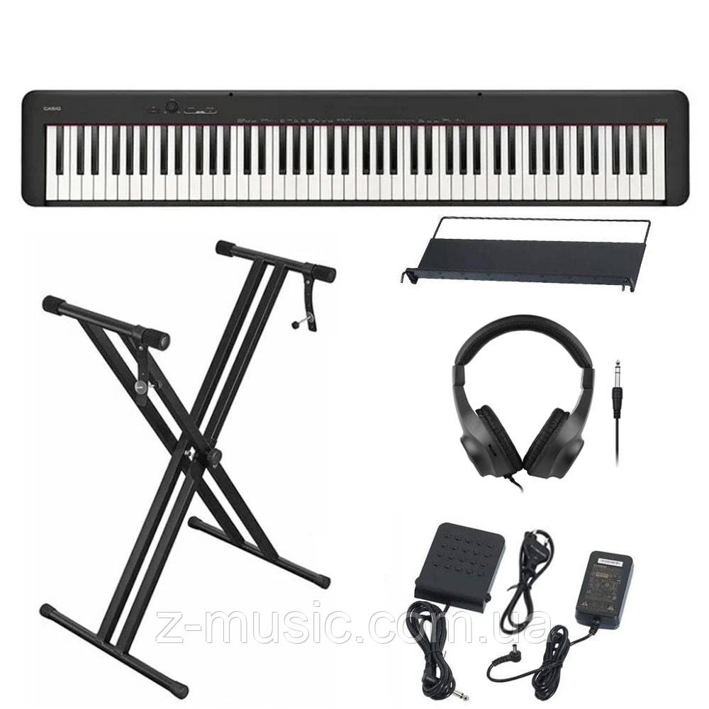 Цифрове піаніно Casio CDP-S110 BKC7 Black (стійка, навушники, блок живлення, педаль, пюпітр) - фото 1 - id-p1987181510