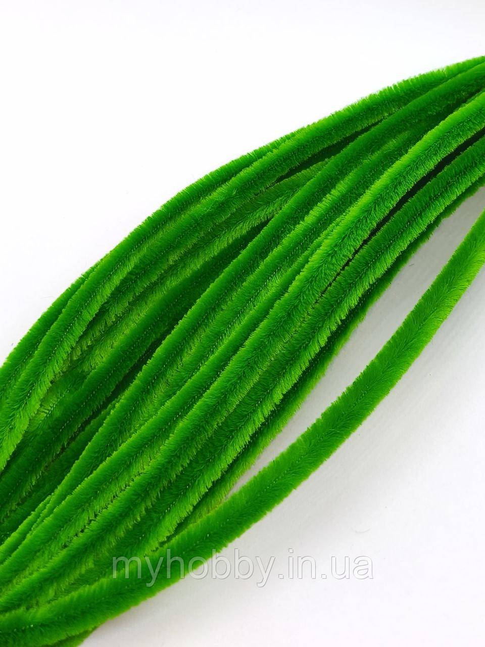 Синелька +-20шт Зелена - пухнастий дріт, фото 1