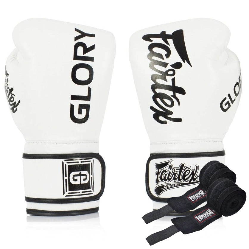 Боксерські рукавиці Fairtex BGVG1 White 14 унцій (бинти в комплекті), фото 1