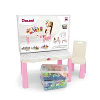 Столик з конструктором + стільчик Doloni, комплект стіл, стул і конструктор