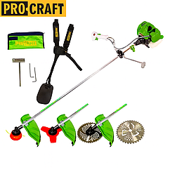 Бензокоса ProCraft T4200 (3 ножі+1 котушка з ліскою, ремінь рюкзак)