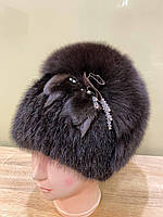 Хутряна шапка з норки та пісцевим верхом