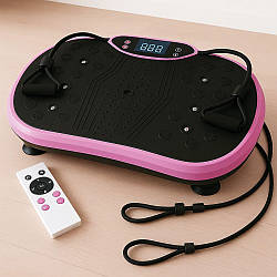 Платформа вібраційна з 2 експандерами та пультом до 120кг, Рожевий / Фітнес-платформа / Віброплатформа
