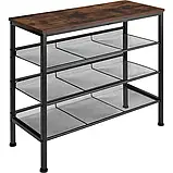 Полиця для взуття зі стійкою сталевою рамою Wolverhampton — темне дерево, фото 6