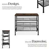 Полиця для взуття зі стійкою сталевою рамою Wolverhampton — темне дерево, фото 2