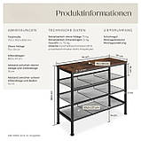 Полиця для взуття зі стійкою сталевою рамою Wolverhampton — темне дерево, фото 7