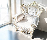 Крісло м'яке класичне в стилі Бароко Мадонна (преміум клас) натуральне дерево, фото 8