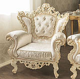 Крісло м'яке класичне в стилі Бароко Мадонна (преміум клас) натуральне дерево, фото 2