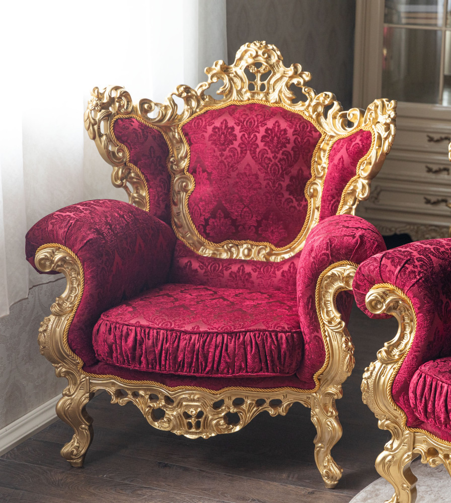 Крісло м'яке класичне в стилі Бароко Мадонна (преміум клас) натуральне дерево, фото 1