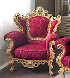 Крісло м'яке класичне в стилі Бароко Мадонна (преміум клас) натуральне дерево, фото 8