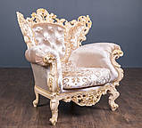 Крісло м'яке класичне в стилі Бароко Мадонна (преміум клас) натуральне дерево, фото 9