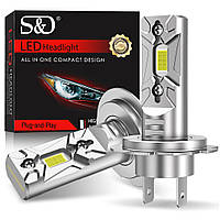 2 шт. H7 LED лампи для фар Canbus Mini Kit 40W 15000LM 6500K CSP, автомобільні світлодіодні лампи 12V