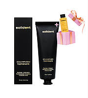 Зубна паста Solident Gold-Infused Toothpaste з колоїдним золотом+Ополіскувач для ротової порожнини Solident Go