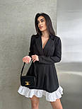 Жіноче коротке плаття піджак на запах із воланом на спідниці та V-подібним декольте (р. 42-48) 33036112, фото 6